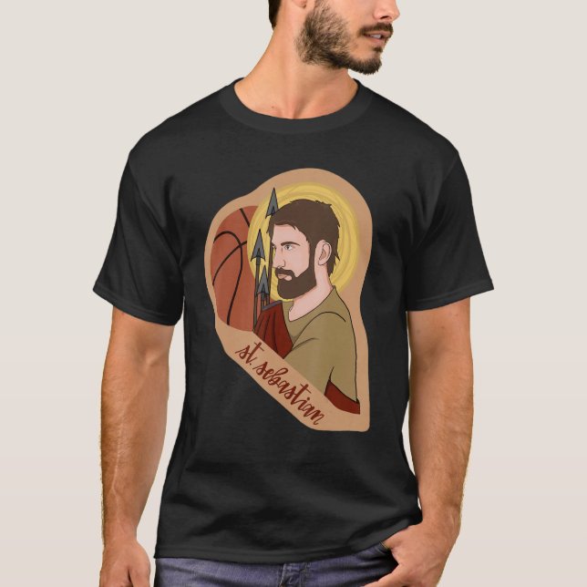 St Sebastian Archery Archer Catholic Patron Saint T Shirt (Framsida)