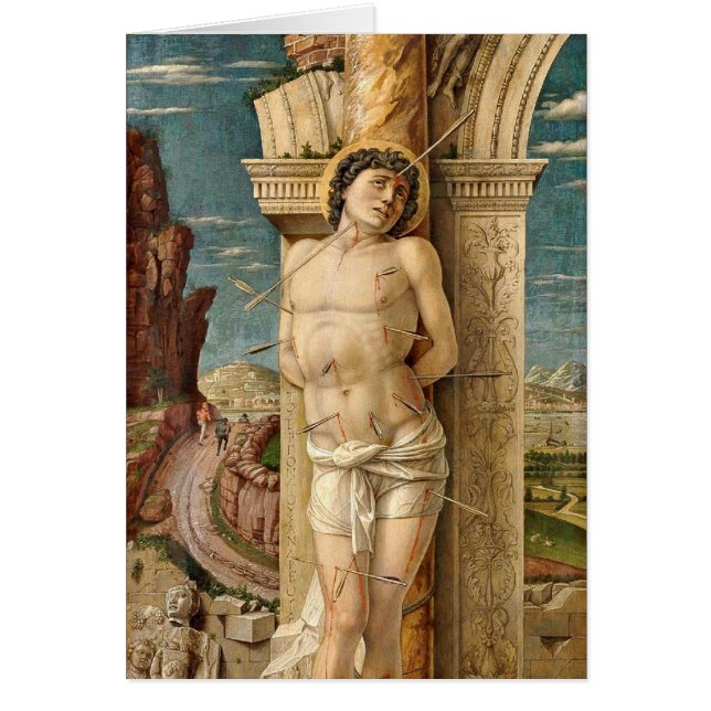 St. Sebastian av Andrea Mantegna Hälsningskort (Framsidan)