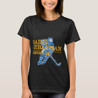St Sebastian Hockey Patron Saint of Sports Idrotts T Shirt