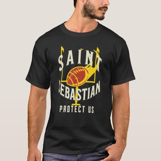 St Sebastian Patron Saint of Football Players Spor T Shirt (Framsida)