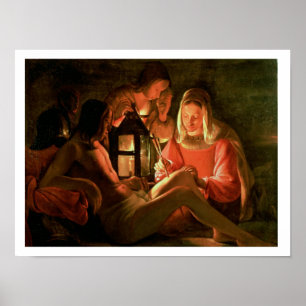 St. Sebastian som ansas av den heliga kvinnan Poster