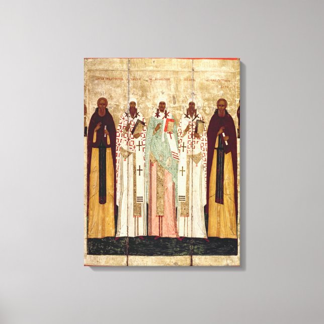 St. Sergius of Radonesh med Saints of Canvastryck (Framsida)
