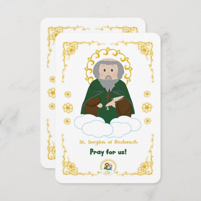 St. Sergius of Radonezh Heliga Card Inbjudningar (Fram/baksida)
