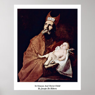 St. Simeon och Kristus Child by Jusepe de Ribera Poster