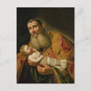 St. Simeon presenterar barnet Kristus Vykort
