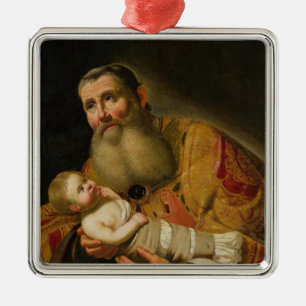 St. Simeon som framlägger den begynna Kristus Julgransprydnad Metall