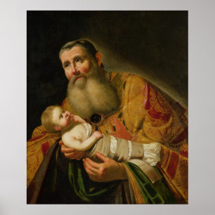 St. Simeon som framlägger den begynna Kristus Poster