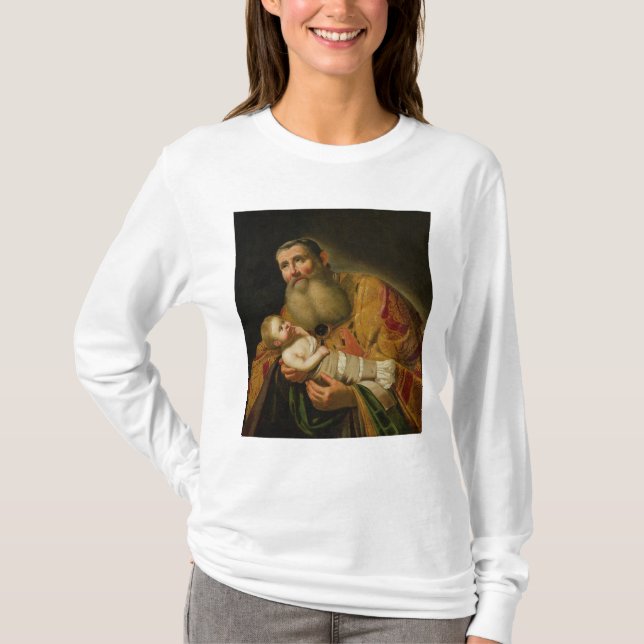 St. Simeon som framlägger den begynna Kristus Tee Shirt (Framsida)