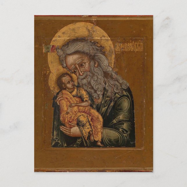 St Simeon the God-Receiver Orthodox Icon Vykort (Framsida)