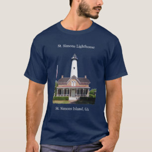 St Simons fyr skjorta vit textning T Shirt