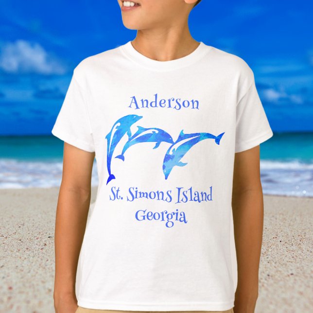 St. Simons Island GA-lekfulla delfiner T Shirt (Skapare uppladdad)