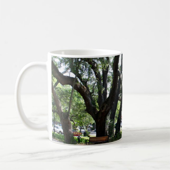 St Simons Island GA Wandering Oak Photo Kaffemugg (Vänster)