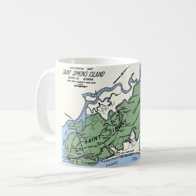 St Simons Island Karta Mugg (Framsida vänster)