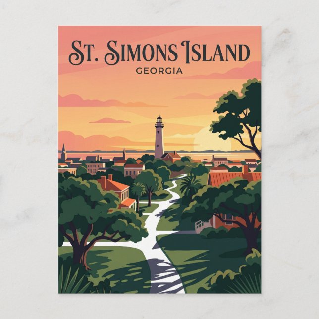 St. Simons Island USA Vykort (Framsida)