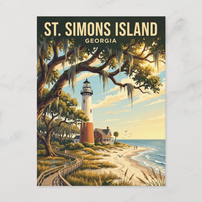 St. Simons Island USA Vykort (Framsida)