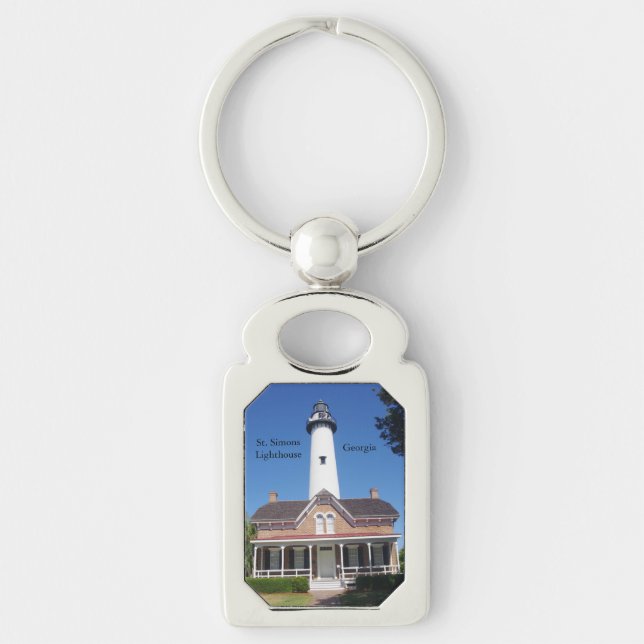 St. Simons Lighthouse metall nyckelring (Framsidan)