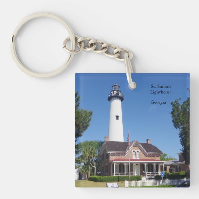 St. Simons Lighthouse-nyckelring för akryl (Framsidan)