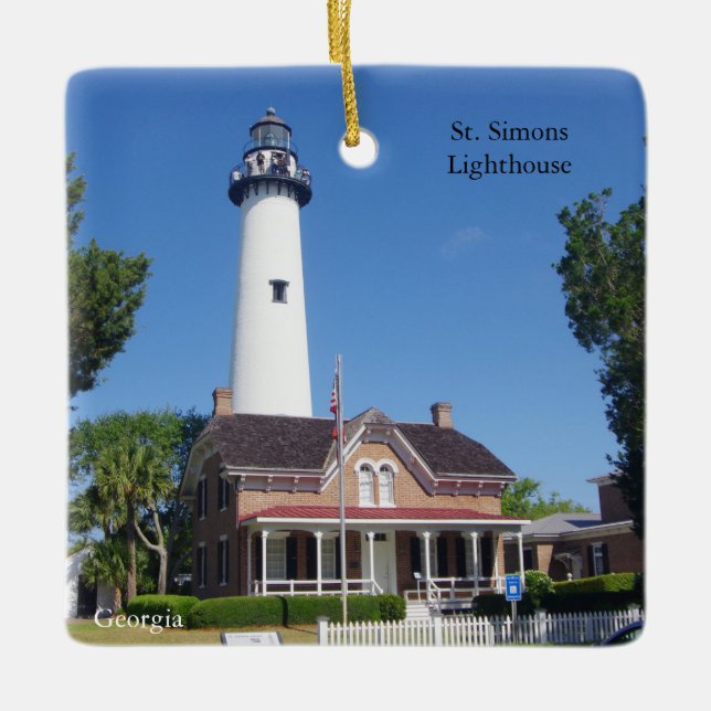 St. Simons Lighthouse-ornament Julgransprydnad Keramik (Framsida)