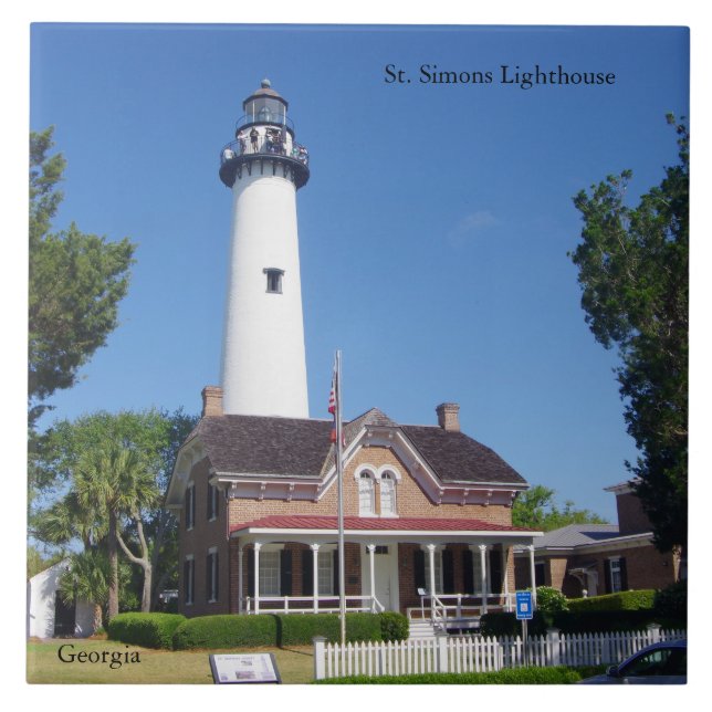St. Simons Lighthouse-panel Kakelplatta (Framsidan)