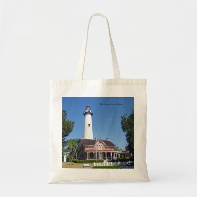 St. Simons Lighthouse tote bag Tygkasse (Framsidan)