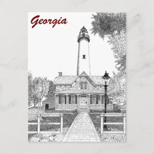 St. Simons Lighthouse Vykort