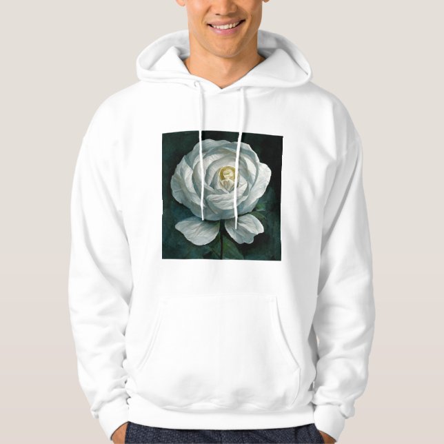 St. Sophie Scholl II: Vit ros Society Hoodie (Framsida)