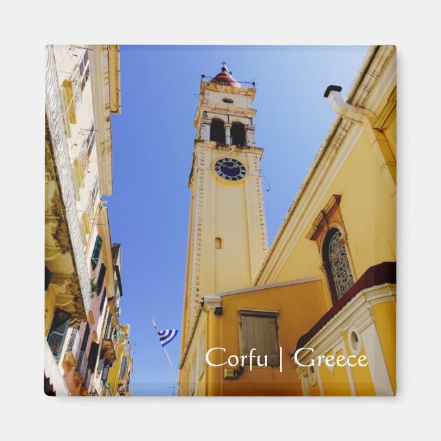 St. Spyridon-kyrkan, Korfu, Grekland Magnet (Framsidan)