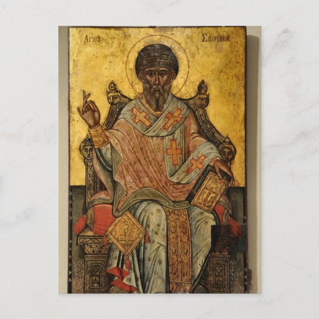 St. Spyridon Orthodox Christian Icon Vykort (Framsida)