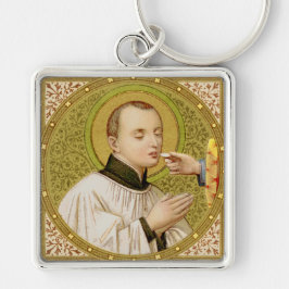 St. Stanislaus Kostka (SNV 25) Fyrkantig Silverfärgad Nyckelring