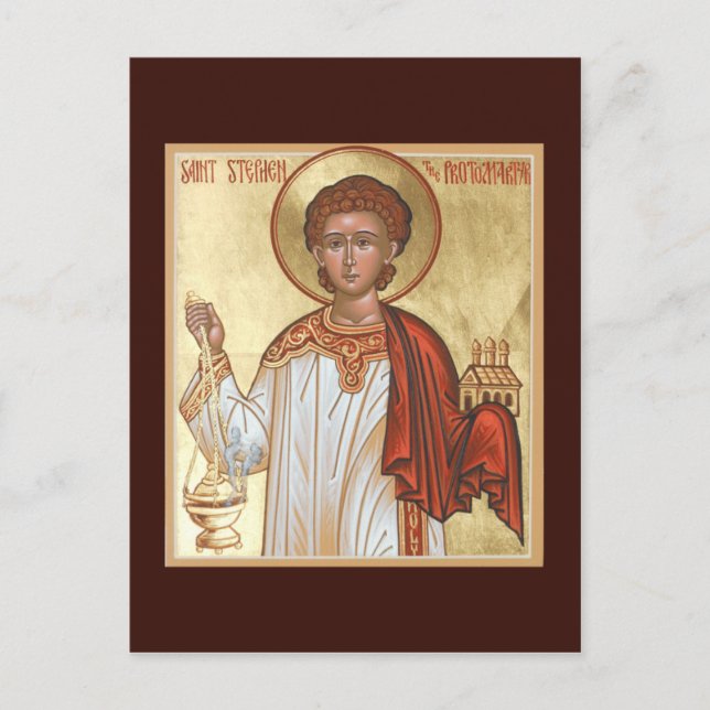 St. Stephen the Protomartyr Prayer Card Vykort (Framsida)