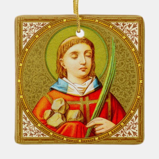 St. Stephen the ProtoMartyr (SNV 26) Square Julgransprydnad Keramik (Framsida)