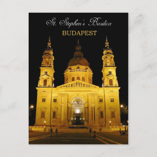 St. Stephen's Basilica nattetid, Budapest, Ungern Vykort