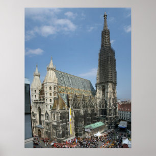 St. Stephen's Cathedral, Wien Österrike Poster