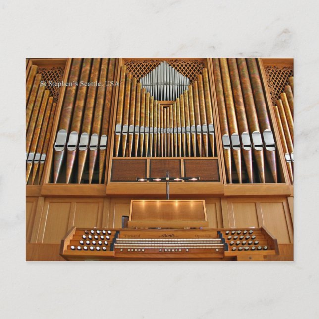 St Stephen's Church organ, Seattle, vykort (Framsida)