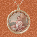 St. Tarcisius of Rom Roundel (BF 004) Guldpläterat Halsband<br><div class="desc">Olika personer som är lekman, en deakon eller - oftast - en ung acolyt (räkenskaperna varierar), är St. Tarcisius från Rom (mitten av 300-talet) ventilerad för sin hängivenhet för den välsignade Sacramenten. Enligt tradition har den unge St. Tarcisius under förföljelserna av Valerian frivilligt tagit emot Heliga Communion till fängslade kristna....</div>