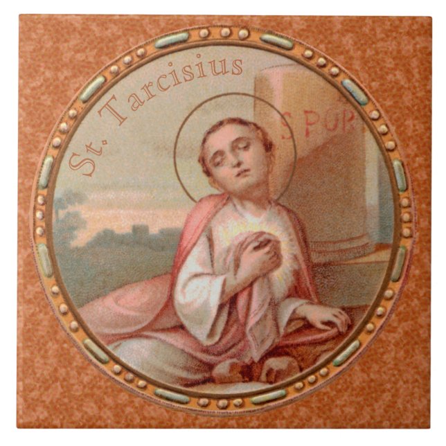 St. Tarcisius of Rom Roundel (BF 004) Kakelplatta (Framsidan)
