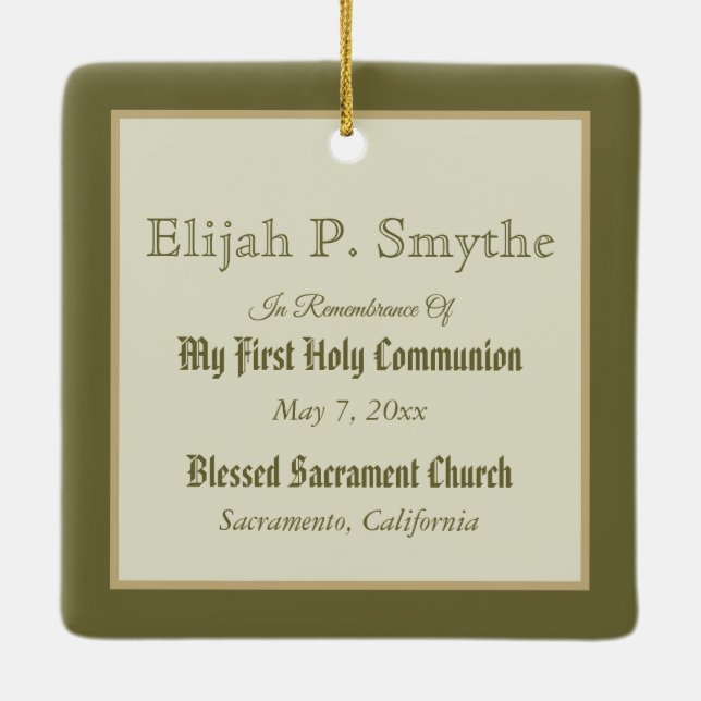 St. Tarcisius Receiving the Eucharist (BL 02) Julgransprydnad Keramik (Baksida)