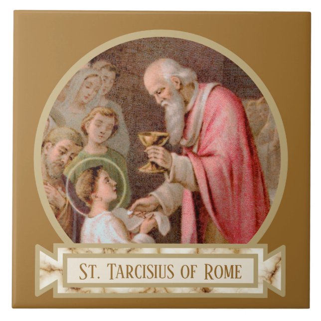 St. Tarcisius Receiving the Eucharist (BL 02) Kakelplatta (Framsidan)
