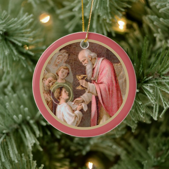 St. Tarcisius Receiving the Eucharist (BL 02) x2 Julgransprydnad Keramik (Träd)