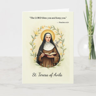 St Teresa av Avila Guds fred och välsignelser med Kort