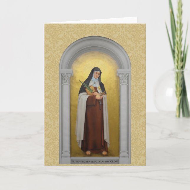 St Teresa Benedicta av det arga Carmelite Sanktt Kort (Framsida)