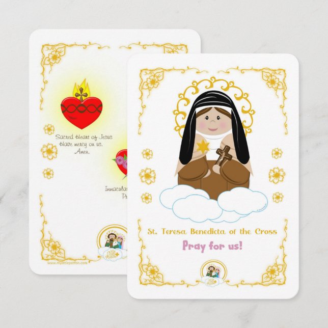 St. Teresa Benedicta, Heliga Card för Kor Inbjudningar (Fram/baksida)