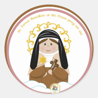 St. Teresa Benedicta i Kor Runt Klistermärke
