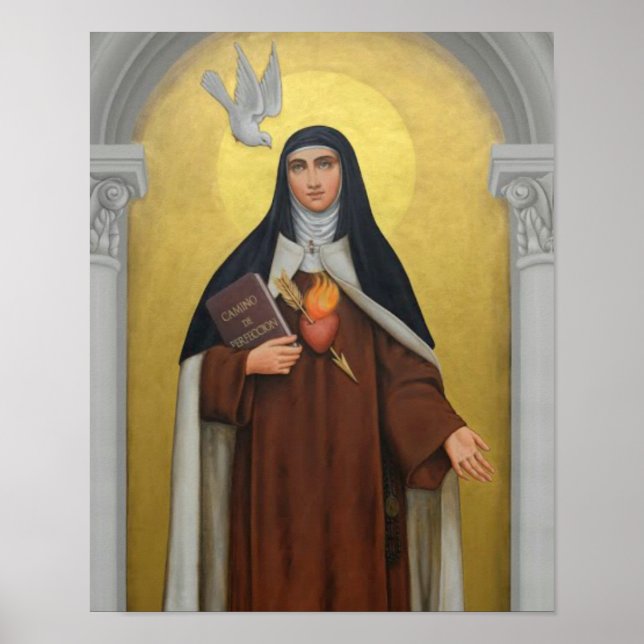 St. Teresa of Avila Carmelite Nun Religiösa Poster (Framsidan)
