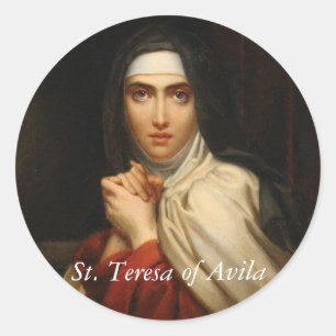 St. Teresa of Avila Carmelite Nun Runt Klistermärke