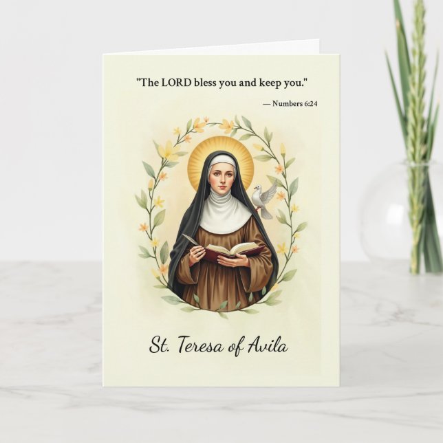 St Teresa of Avila God's Peace and Blessings with Kort (Framsida)