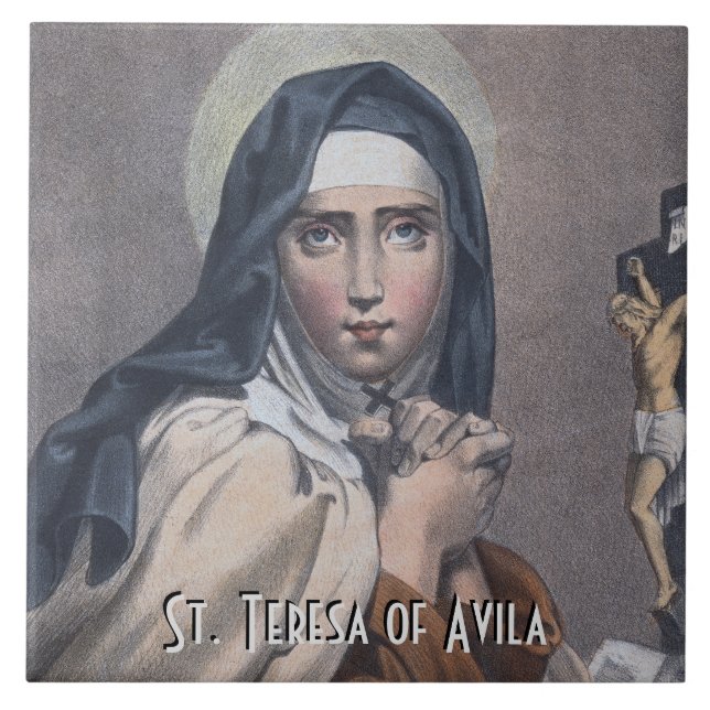 St. Teresa of Avila (M 008) Kakelplatta (Framsidan)