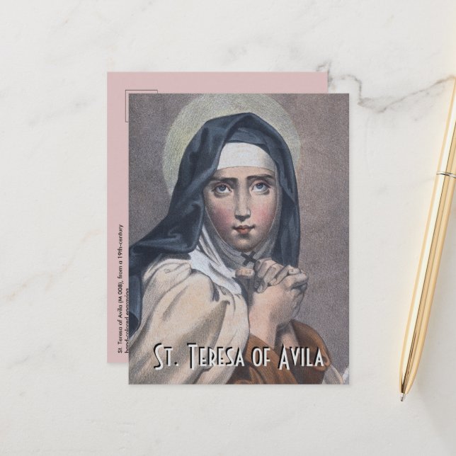 St. Teresa of Avila (M 008) Postcard Vykort (Fram/Back In Situ)