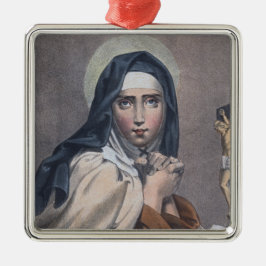 St. Teresa of Avila (M 008) Square Julgransprydnad Metall
