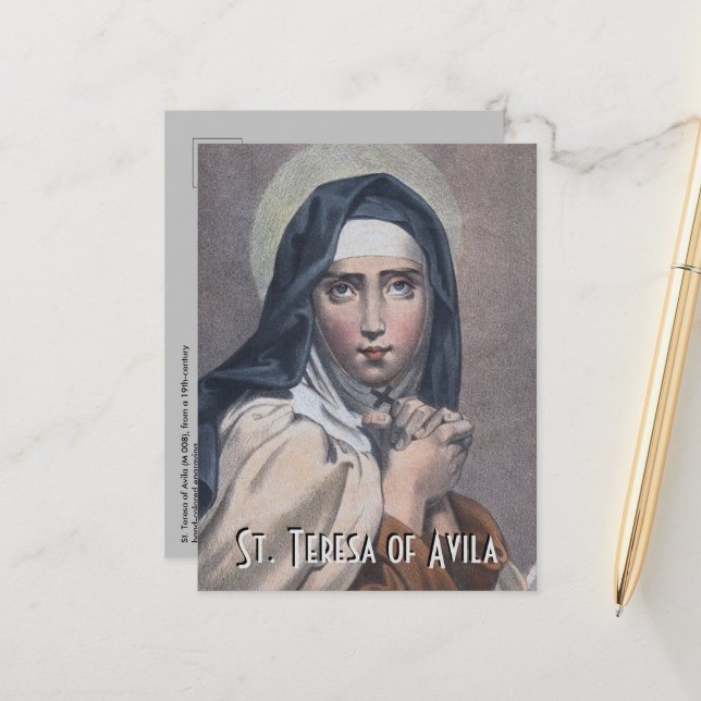 St. Teresa of Avila (M 008) Vykort (Fram/Back In Situ)